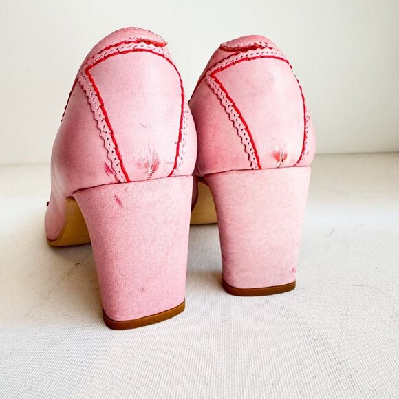 Fly Girl Light Pink Leather Made in Portugal Heels 40 - Picture 7 of 11